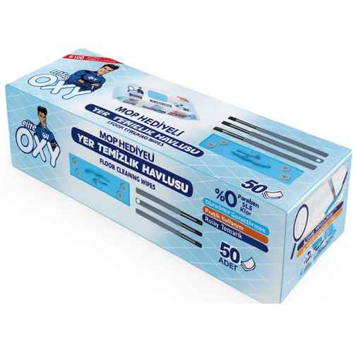 ست دستمال مرطوب ۵۰ عددی با تی و دسته مستر اوکسی