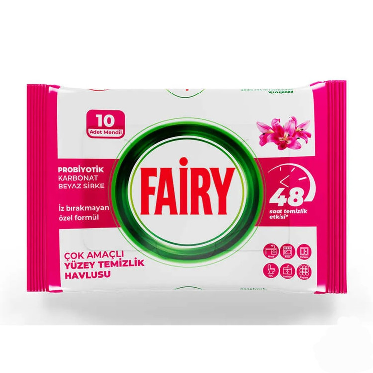 دستمال مرطوب سطوح فیری 10 عددی رایحه لیلیوم