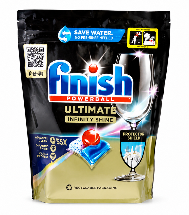 قرص ماشین ظرفشویی فینیش Ultimate Infinity Shine بسته 55 عددی