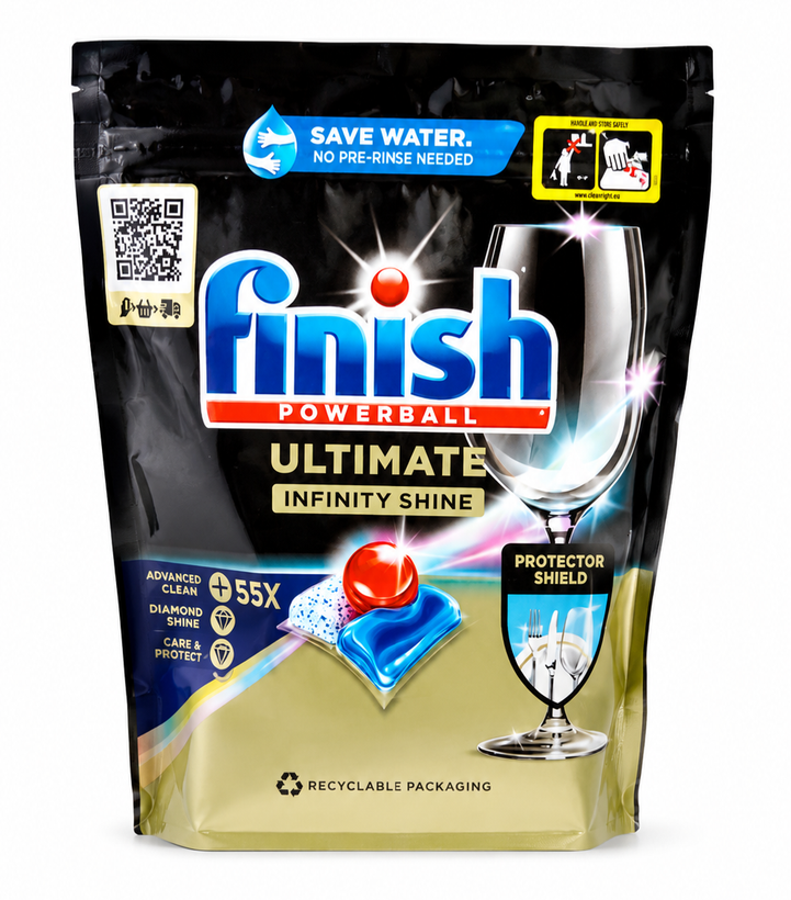 قرص ماشین ظرفشویی فینیش Ultimate Infinity Shine بسته 55 عددی