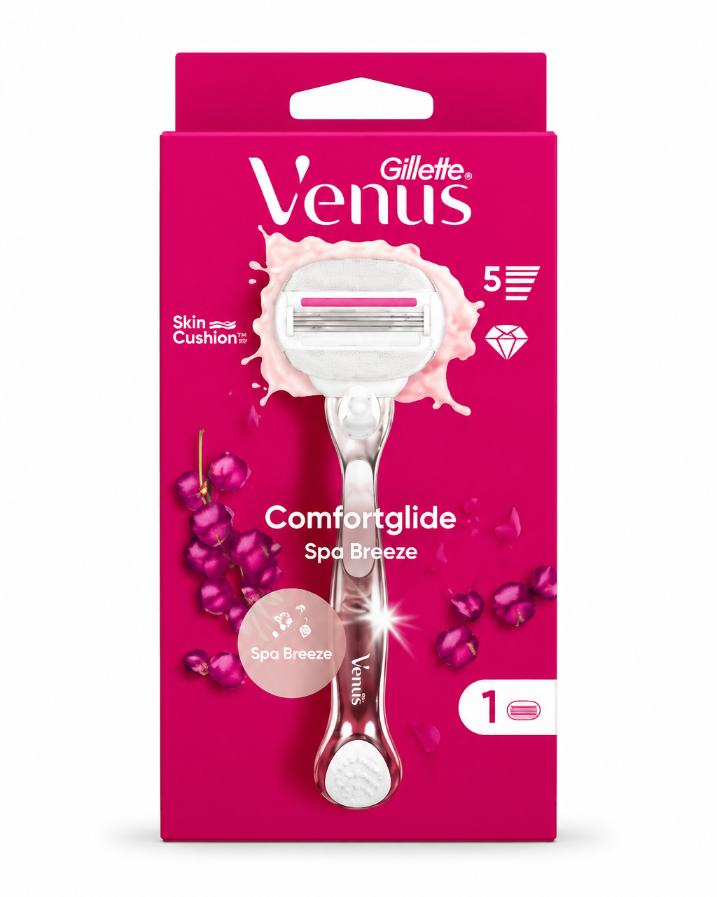 ژیلت زنانه ونوس صورتی مدل Comfortglide 5 تیغه