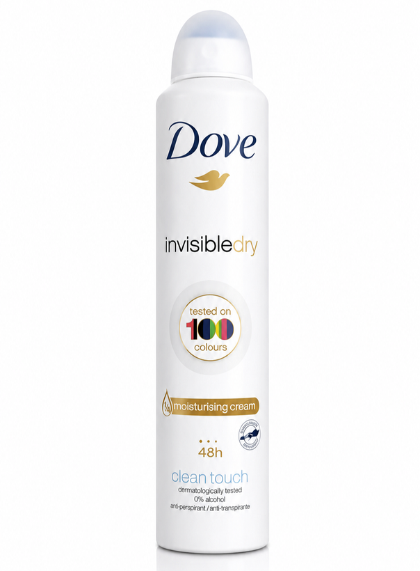 اسپری ضد تعریق زنانه داو مدل Invisible Dry Clean Touch حجم 250 میل