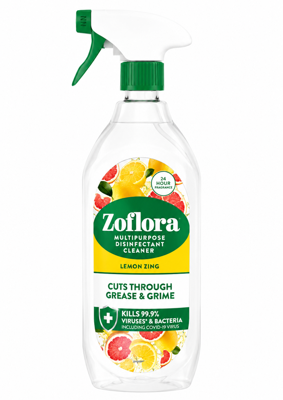 مایع ضدعفونی کننده و پاک کننده چندمنظوره زوفلورا Lemon Zing حجم 500 میلیلیتر